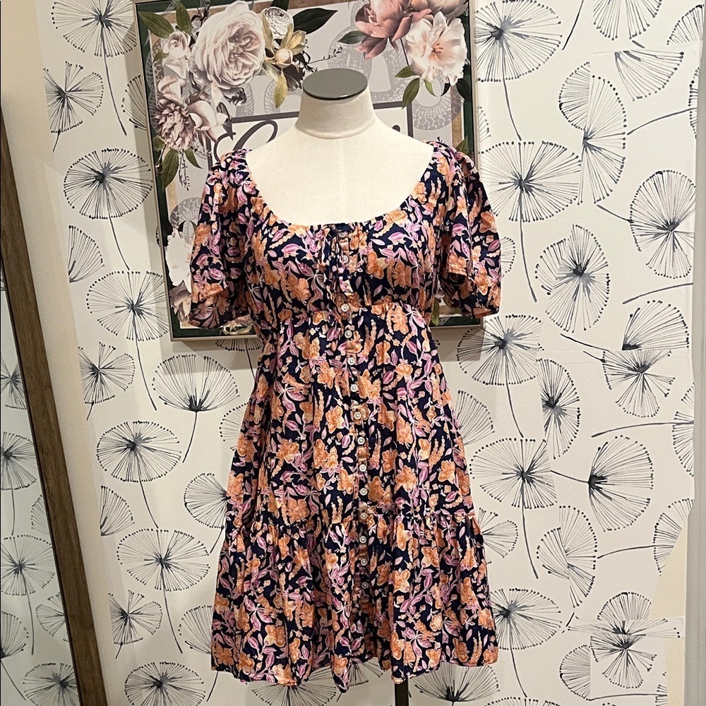 J Crew XS Floral Puff Sleeve Dress